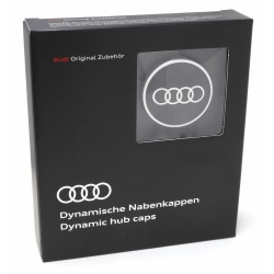 Lot de 4 Cache-moyeux dynamiques Audi Noir/argenté