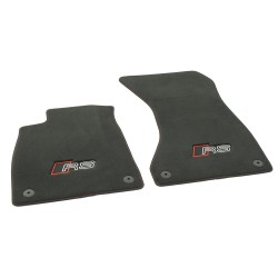 Tapis de sol avant en velours premium noir/rouge pour Audi RS4 RS5 (B9)
