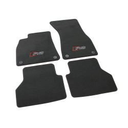 Ensemble de Tapis de Sol en Velours Premium Audi RS Noir/Rouge