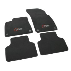 Ensemble de Tapis de Sol en Velours Premium Noir/Rouge pour Audi RSQ8