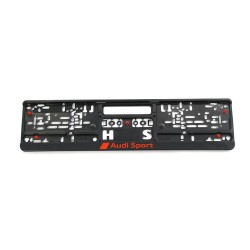 Support de Plaque d'Immatriculation Audi Sport Original Noir/Rouge