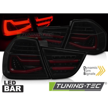 LED BAR TAIL LIGHTS BLACK SMOKE SEQ fits BMW E90 09-11