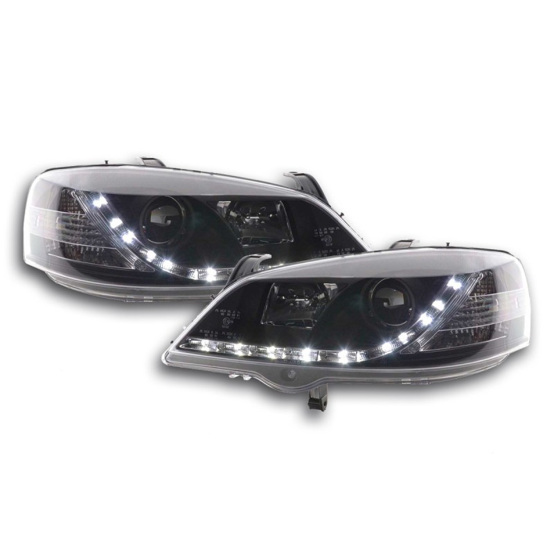 Phare Daylight LED DRL look Opel Astra G 98-03 noir FKFSOP010007
