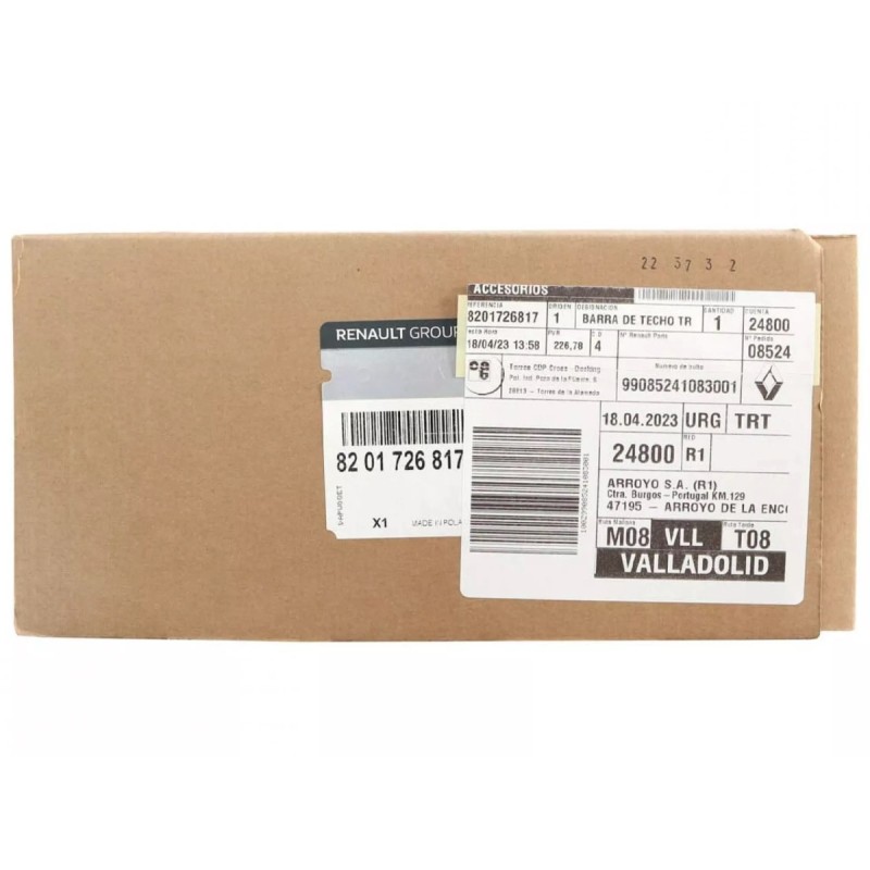 Set Bare Transversale Suport Portbagaj Oe Renault Captur 2 2020→ 8201726817