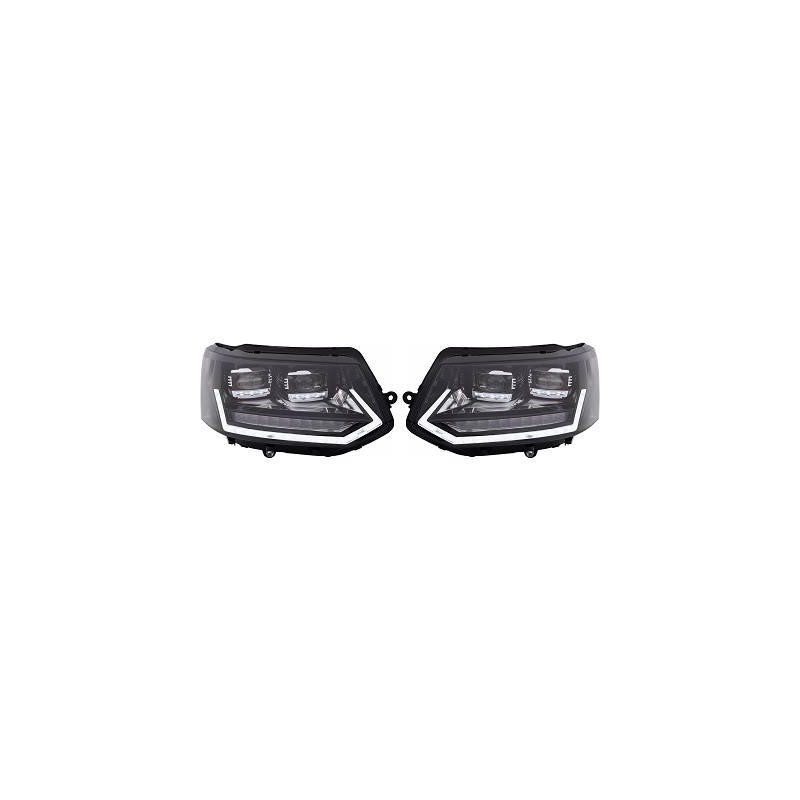 VW VOLL-LED SCHEINW. SET  T5,  UPGRADE SCHEINWERFER 09-15             SCHWARZ,