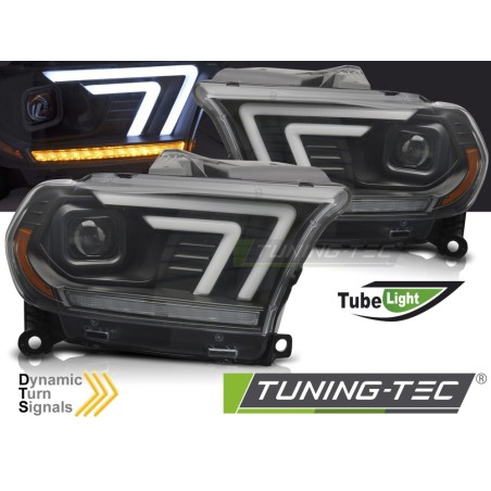 HEADLIGHTS BLACK TUBE SEQ fits DODGE DURANGO 10-13 HEADLIGHTS BLACK TUBE SEQ fits DODGE DURANGO 10-13