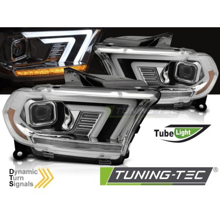 HEADLIGHTS CHROME TUBE SEQ fits DODGE DURANGO 10-13 HEADLIGHTS CHROME TUBE SEQ fits DODGE DURANGO 10-13