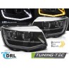 LED HEADLIGHTS TUBE LIGHT BLACK DRL SEQ fits VW T6 15-19 LED HEADLIGHTS TUBE LIGHT BLACK DRL SEQ fits VW T6 15-19