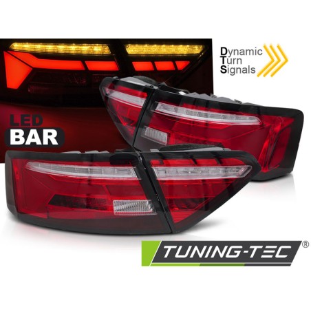 LED BAR TAIL LIGHTS RED WHITE SEQ fits AUDI A5 11-16 OEM BULB LED BAR TAIL LIGHTS RED WHITE SEQ fits AUDI A5 11-16 OEM BULB