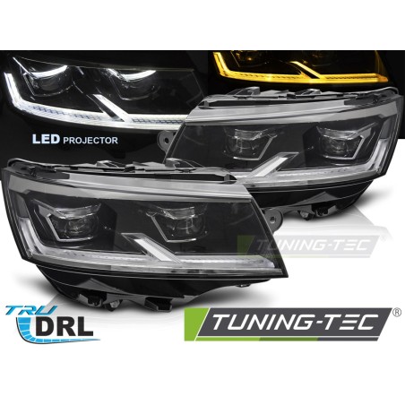LED HEADLIGHTS BLACK DRL fits VW T6.1 20-24 LED HEADLIGHTS BLACK DRL fits VW T6.1 20-24