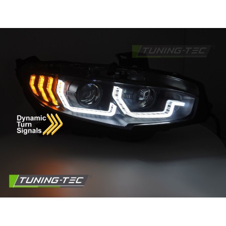 LED HEADLIGHTS BLACK DRL SEQ fits HONDA CIVIC X 16-21