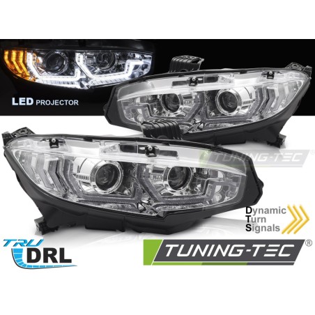 LED HEADLIGHTS CHROME DRL SEQ fits HONDA CIVIC X 16-21 LED HEADLIGHTS CHROME DRL SEQ fits HONDA CIVIC X 16-21