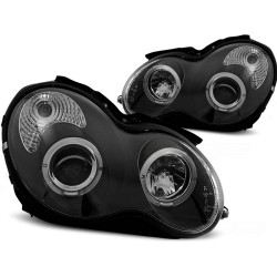 PHARES ANGEL EYES NOIRS pour MERCEDES W203 C-KLASA 07.00-03.04
