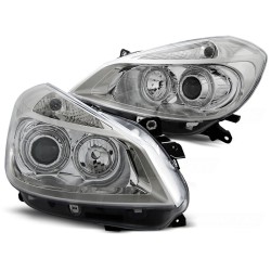 Phares RENAULT CLIO 3 05-09 ANGEL EYES CHROME