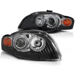 PHARES ANGEL EYES NOIRS pour AUDI A4 B7 11.04-03.08