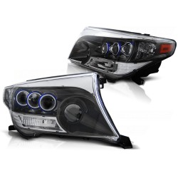 Phares TOYOTA LAND CRUISER FJ200 07-12 PROJECTEUR NOIR CHROME