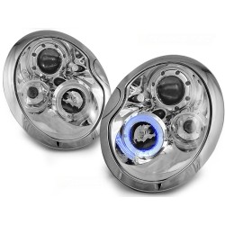 PHARES ANGEL EYES CHROME pour BMW MINI (COOPER) 01-04