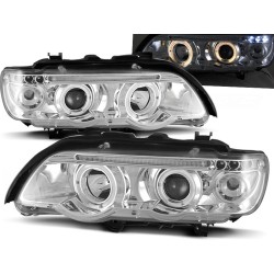 PHARES ANGEL EYES CHROME pour BMW X5 E53 09.99-10.03
