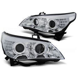 Phares Angel Eyes Chrome pour indicateur LED BMW E60/E61 03-07