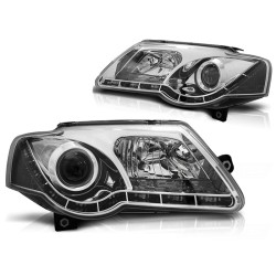 Phares TRUE DRL Chrome pour VW Passat B6 3C 03.05-10
