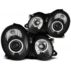 Phares Angel Eyes noirs pour MERCEDES W208 CLK 03.97-04.02