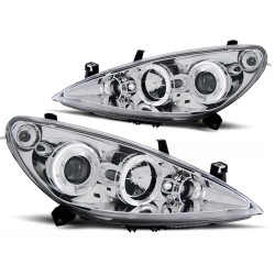 Phares PEUGEOT 307 04.01-06.05 ANGEL EYES CHROME