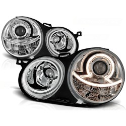 Phares Angel Eyes Chrome pour VW Polo 9N 11.01-04.05
