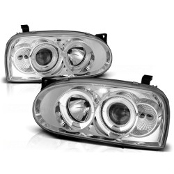 Phares Angel Eyes Chrome pour VW Golf 3 09.91-08.97