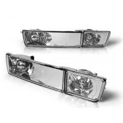Clignotants avant avec feux antibrouillard chromés compatible VW Golf 3 / Vento
