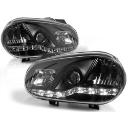 Phares Daylight Noir pour VW Golf 4 09.97-09.03