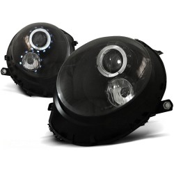 Phares Angel Eyes noirs pour BMW MINI (Cooper) 2006-2014