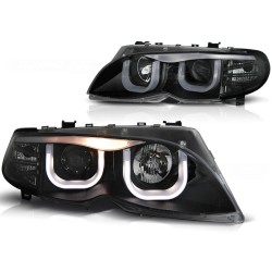 PHARES ANGEL EYES 3D NOIRS pour BMW E46 09.01-03.05 S/T NOIR