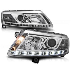 Phares Xénon True DRL Chrome pour AUDI A6 C6 04.04-08