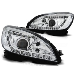 Phares Xénon Diurnes Chrome pour MERCEDES W204 07-10