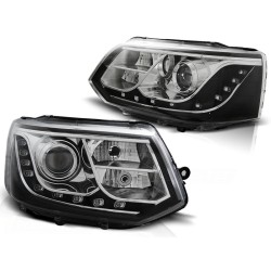 Phares TRUE DRL Chrome pour VW T5 2010-2015