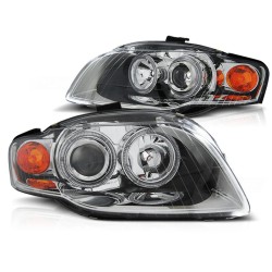 PHARES ANGEL EYES CHROME pour AUDI A4 B7 11.04-03.08