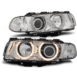 PHARES ANGEL EYES CHROME pour BMW E38 09.98-07.01