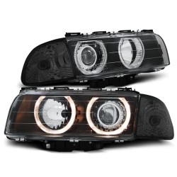 Phares Angel Eyes noirs pour BMW E38 06.94-08.98