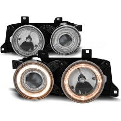 Phares Angel Eyes Chrome pour BMW E32/E34