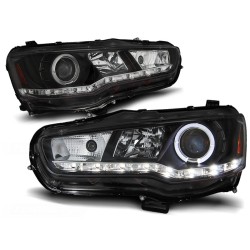 Phares MITSUBISHI LANCER 8 08-16 feux de jour noir