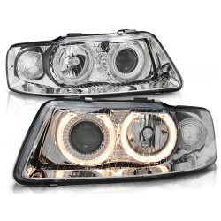 PHARES ANGEL EYES CHROME pour AUDI A3 09.00-05.03