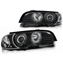 Phares Angel Eyes CCFL Noir pour BMW E46 04.99-03.03 Coupé Cabriolet