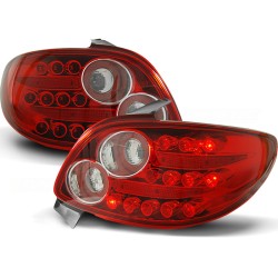 Feux arrière PEUGEOT 206 10.98- LED ROUGE BLANC SÉQUENTIEL