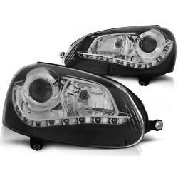 Phares Xénon Noirs compatibles VW Golf 5