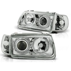 Phares ANGEL EYES chromés pour VW Polo 6N 10.94-09.99