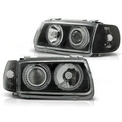 Phares Angel Eyes noirs pour VW Polo 6N 10.94-09.99