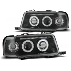 Phares Angel Eyes noirs pour AUDI 80 B4 09.91-04.96
