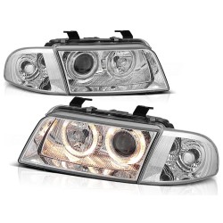 Phares Angel Eyes Chrome pour AUDI A4 11.94-12.98