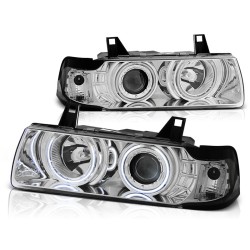 PHARES ANGEL EYES CCFL CHROME pour BMW E36 12.90-08.99 S/C/T