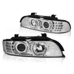 PHARES ANGEL EYES 3D CHROME pour BMW E39 09.95-06.03